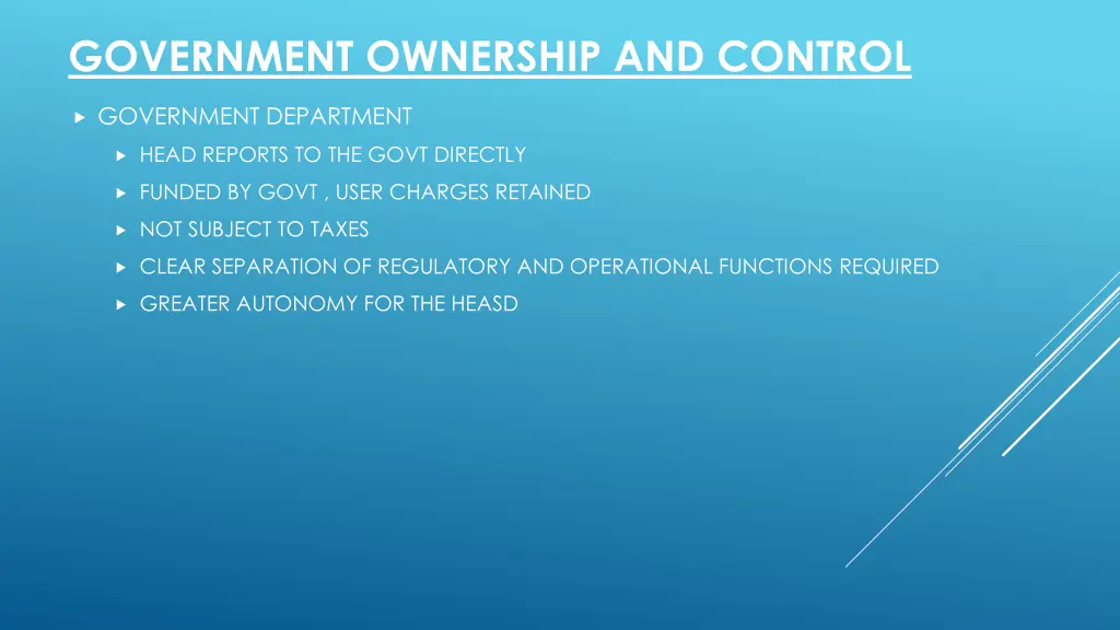 government ownership and control