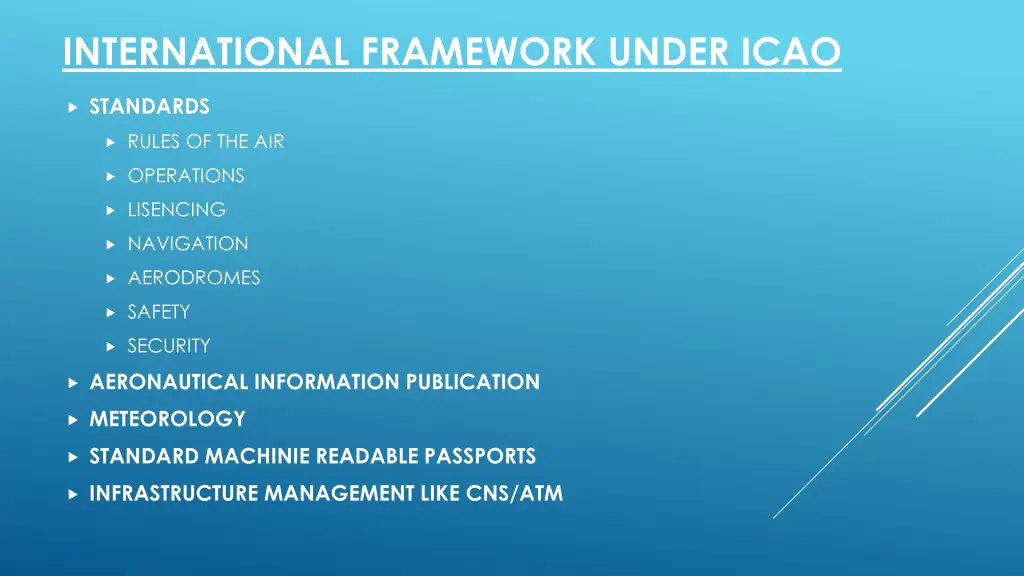 international framework under icao 1