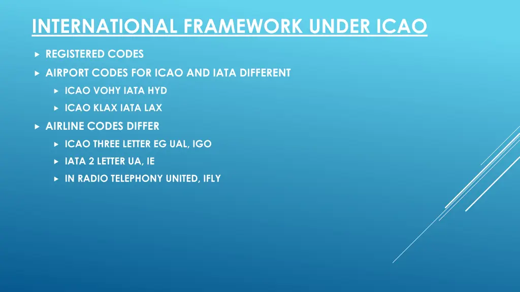 international framework under icao 2