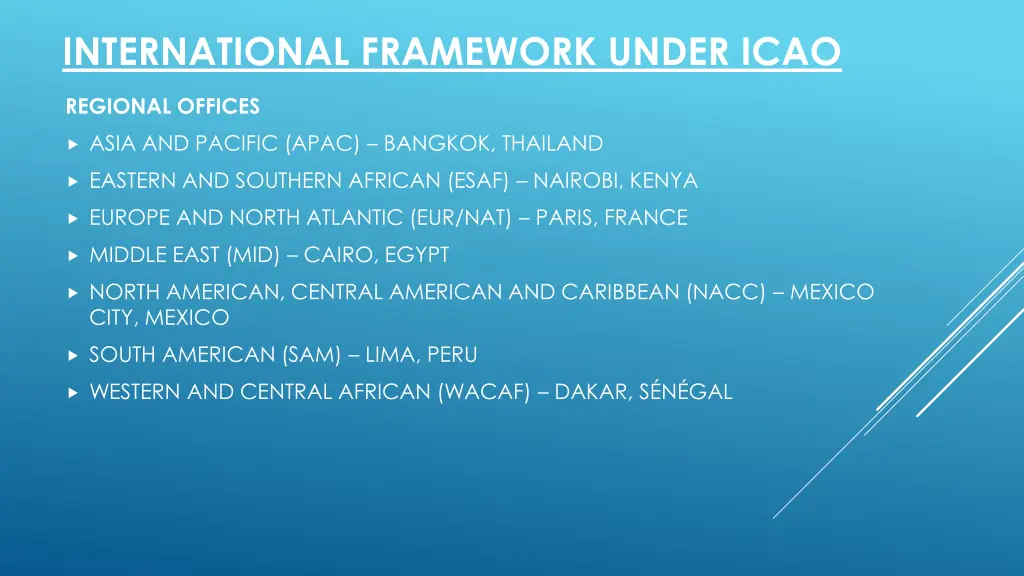 international framework under icao 4