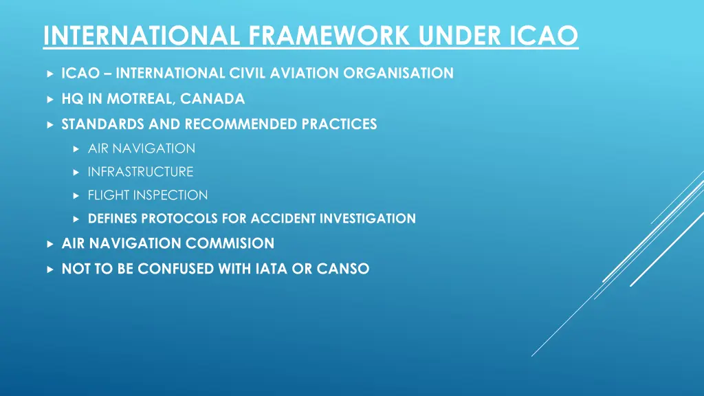 international framework under icao