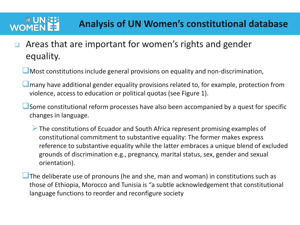 analysis of un women s constitutional database