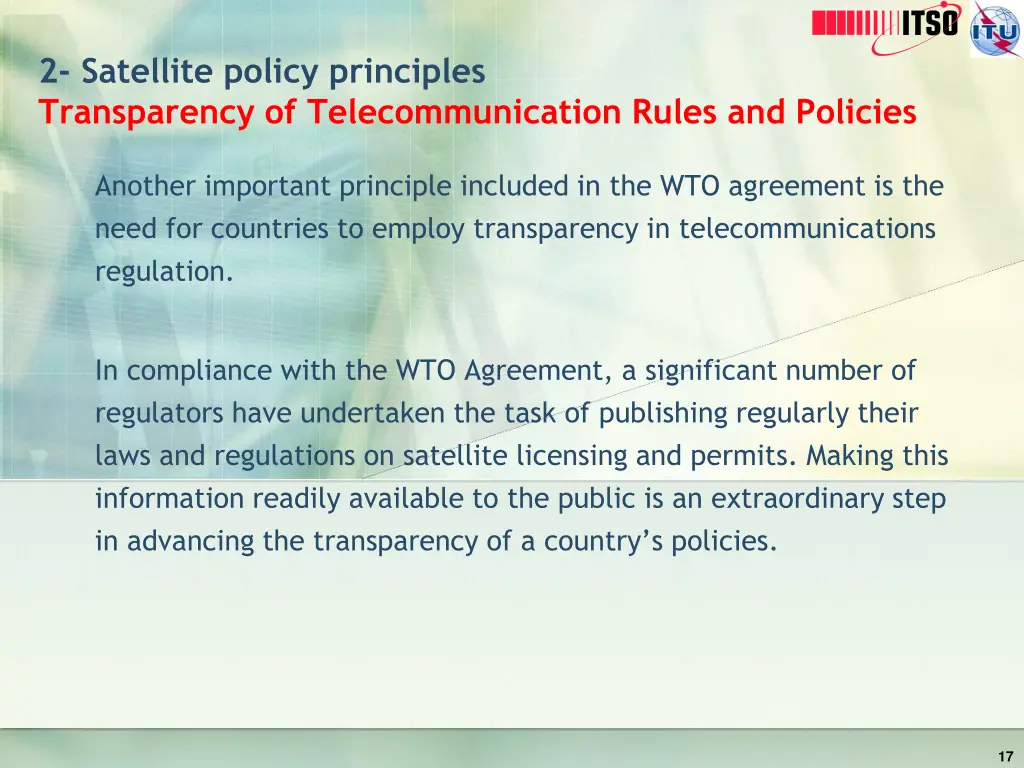 2 satellite policy principles transparency