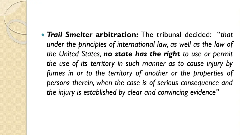 trail smelter arbitration the tribunal decided