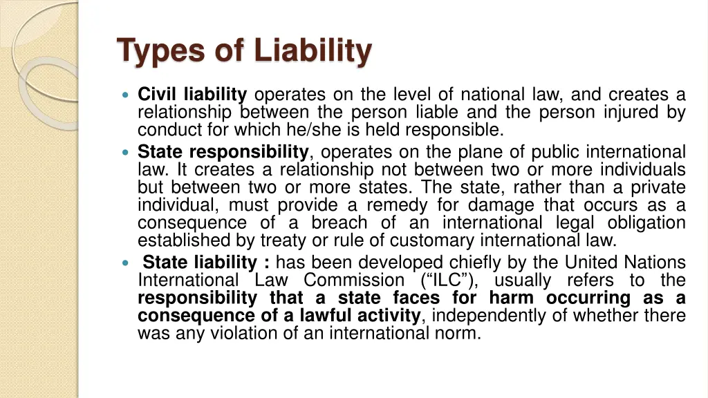 types of liability