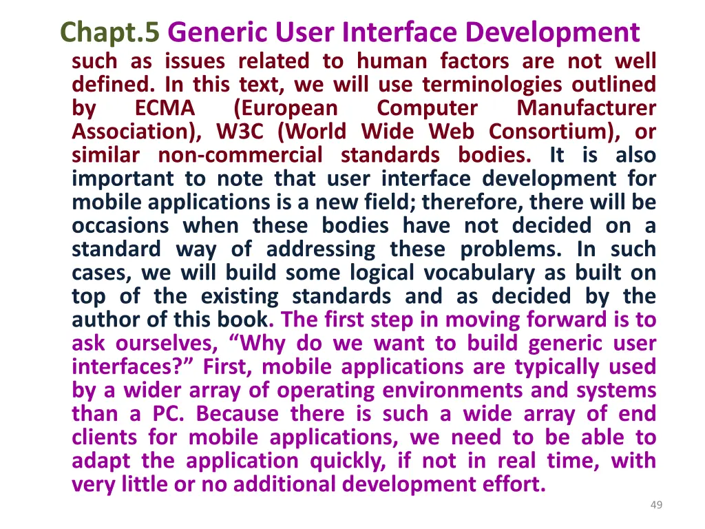 chapt 5 generic user interface development such