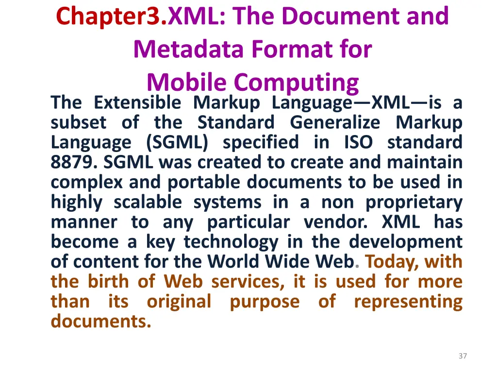 chapter3 xml the document and metadata format