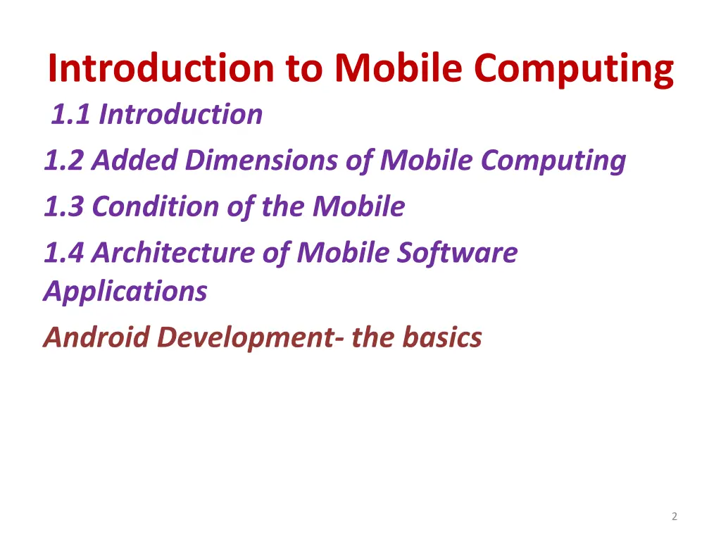 introduction to mobile computing 1 1 introduction