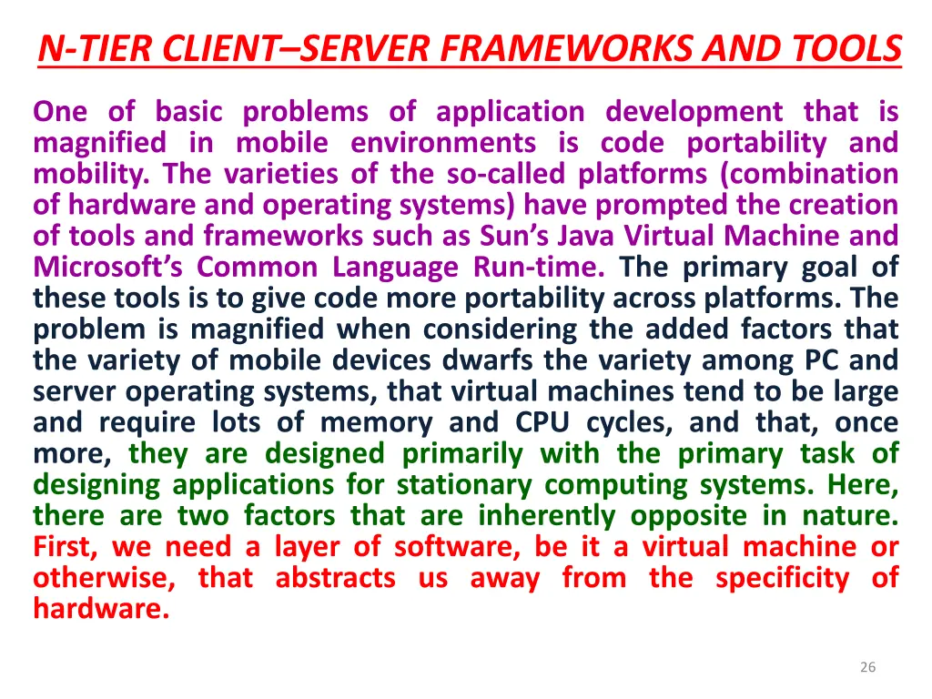 n tier client server frameworks and tools 1