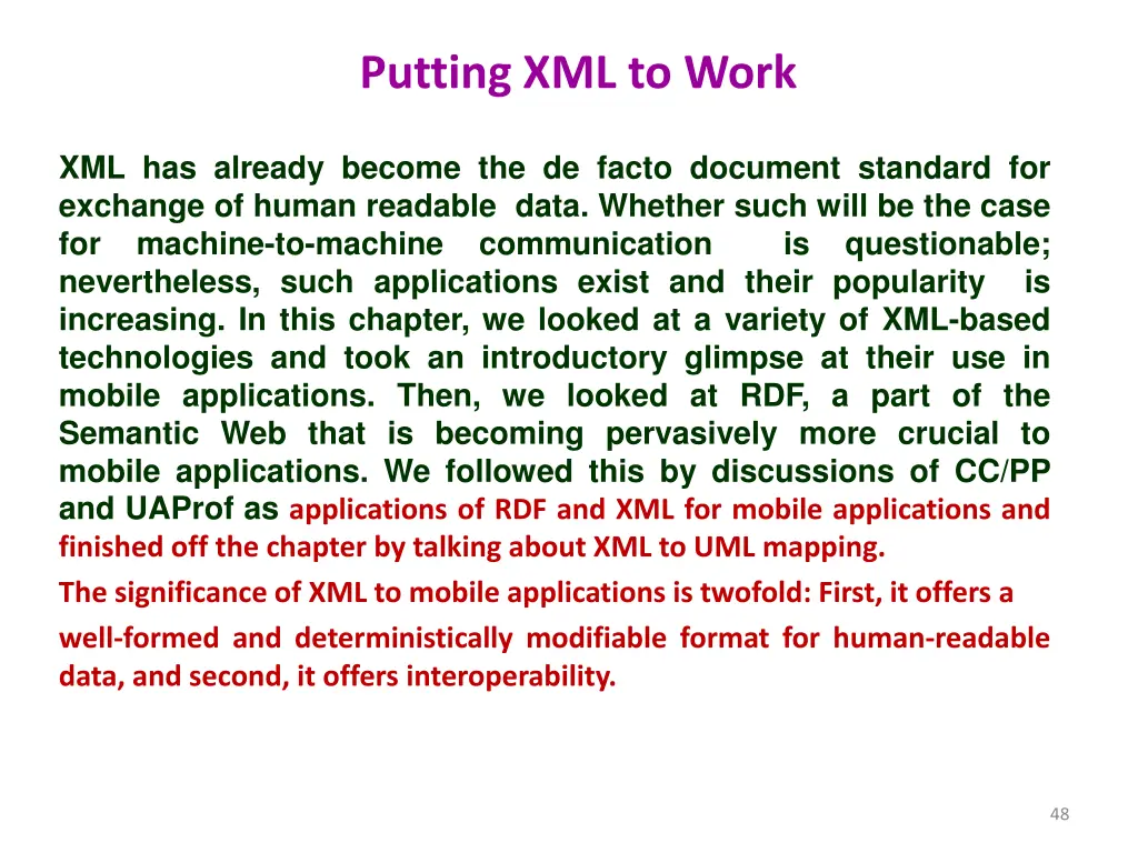 putting xml to work