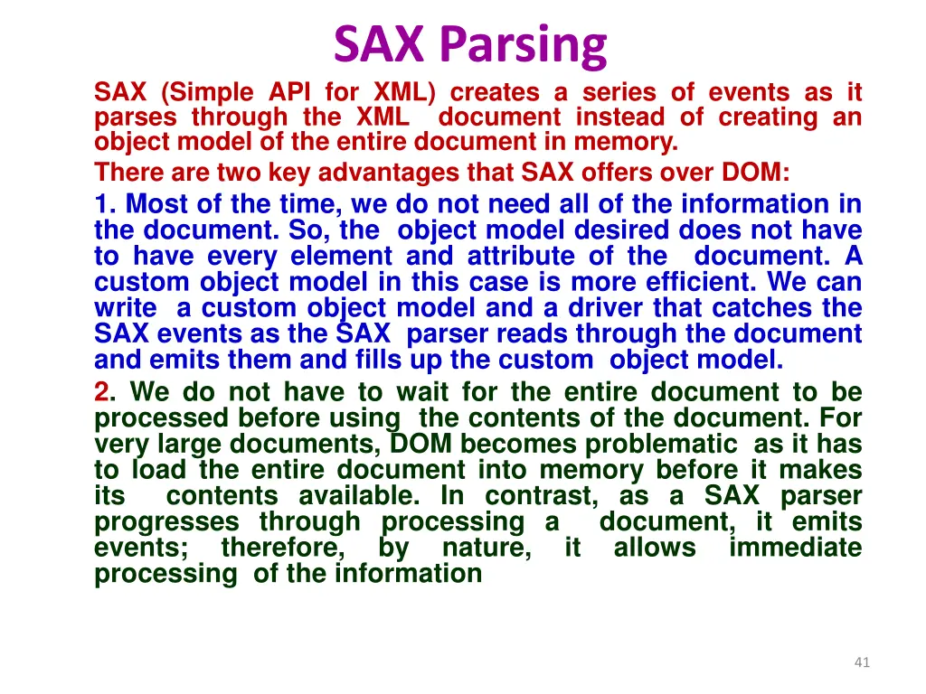 sax parsing