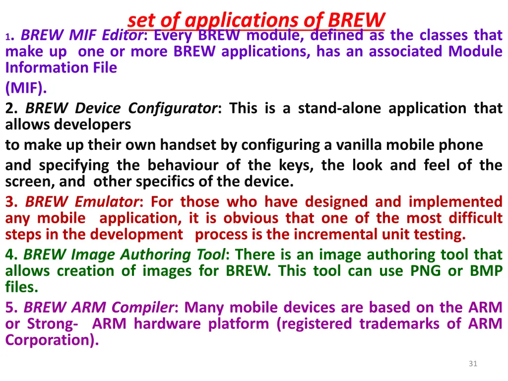 set of applications of brew 1 brew mif editor