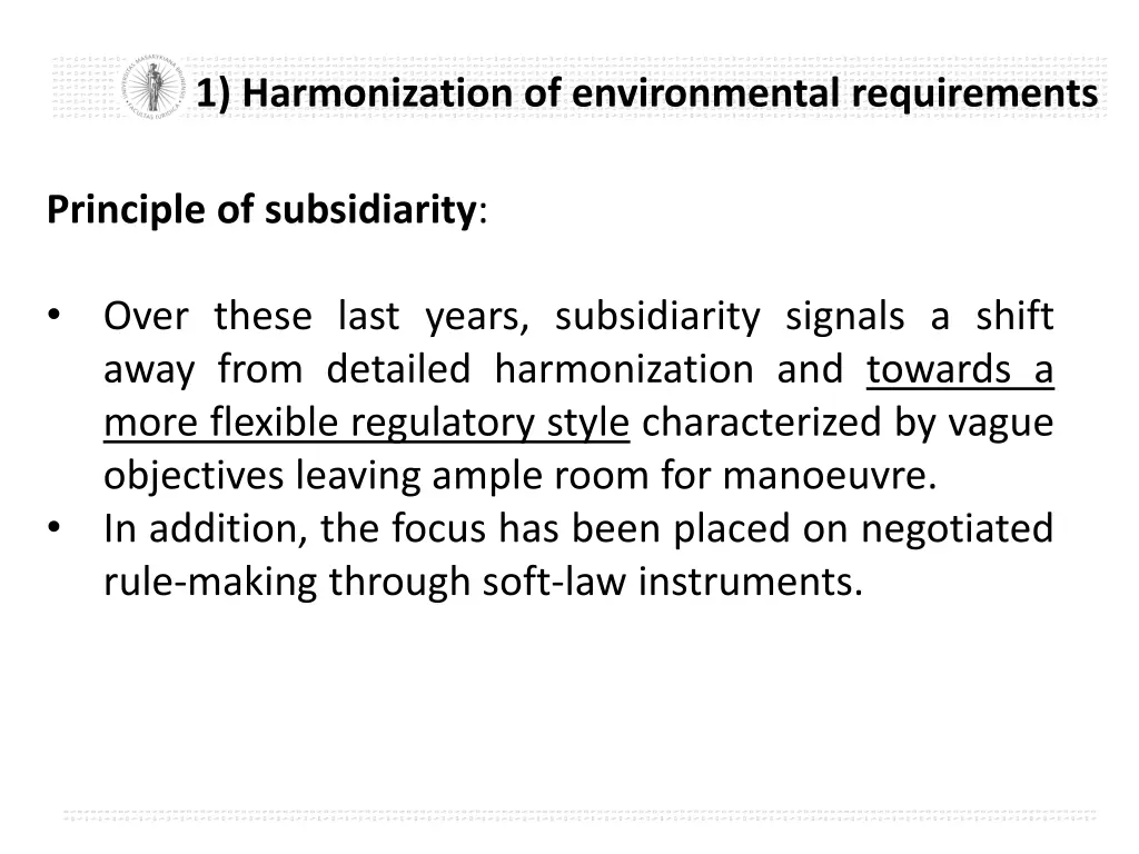 1 harmonization of environmental requirements 3