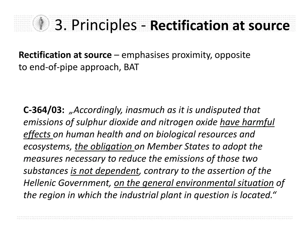 3 principles rectification at source