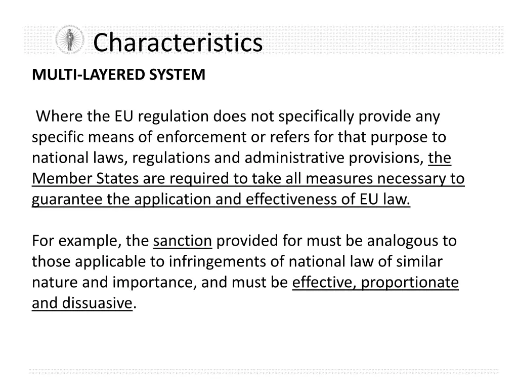 characteristics multi layered system