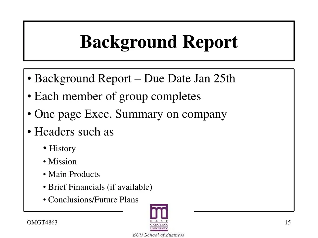 background report