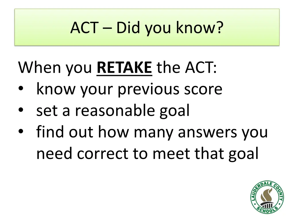 act did you know 1