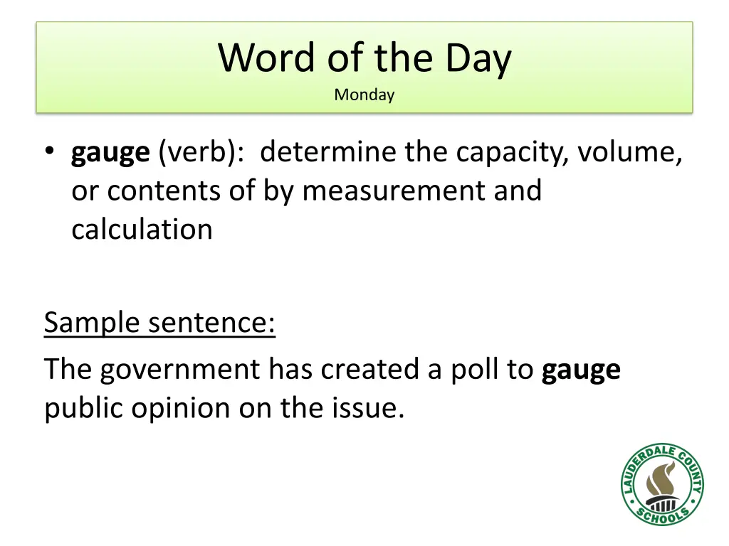 word of the day monday