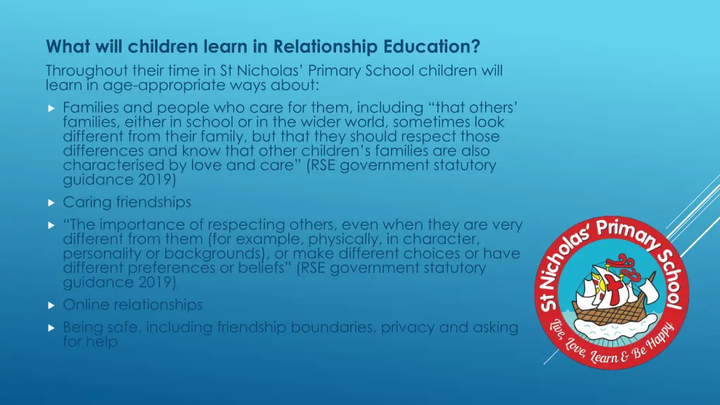 what will children learn in relationship