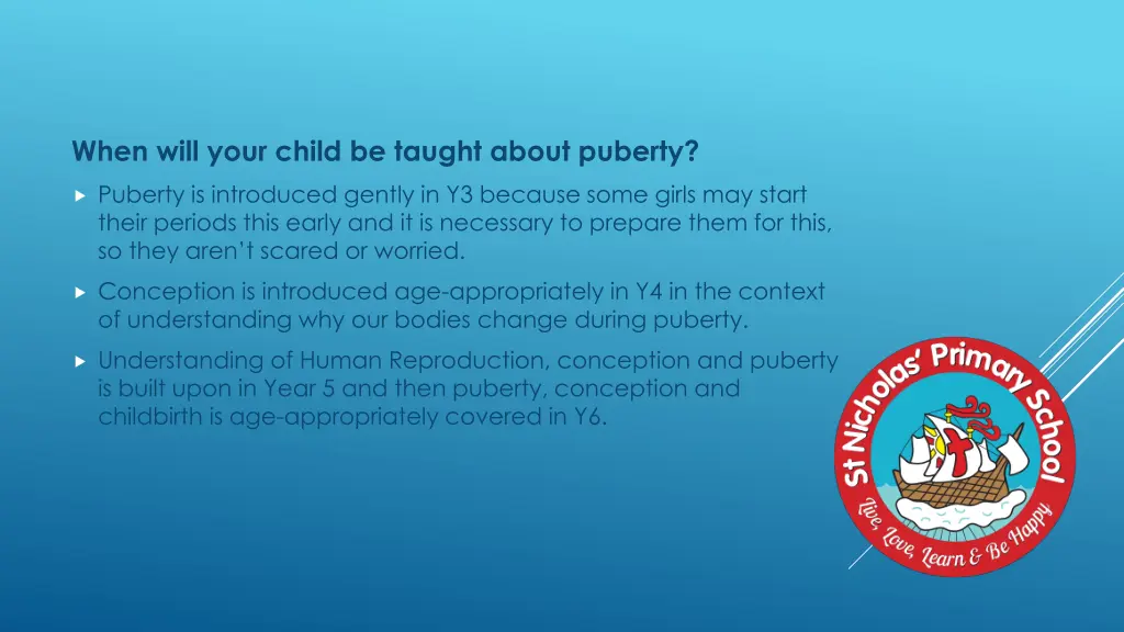 when will your child be taught about puberty