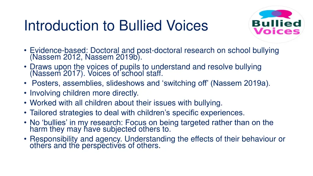 introduction to bullied voices