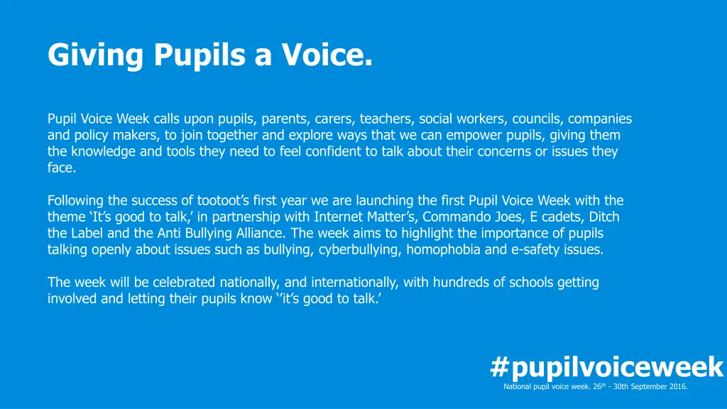 giving pupils a voice