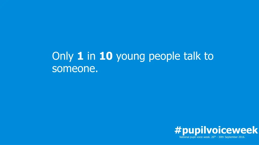 only 1 in 10 young people talk to someone