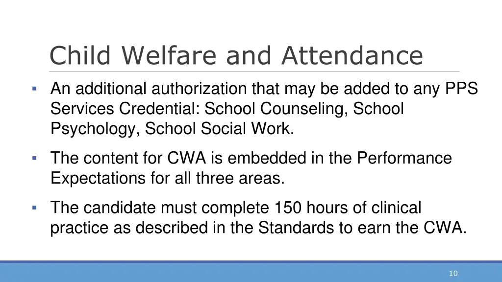 child welfare and attendance