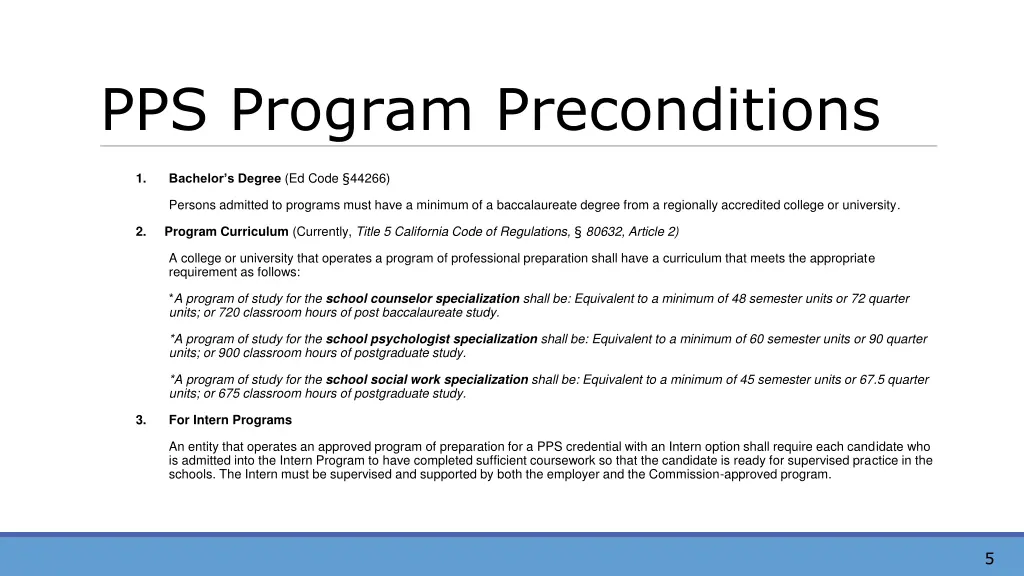 pps program preconditions 1