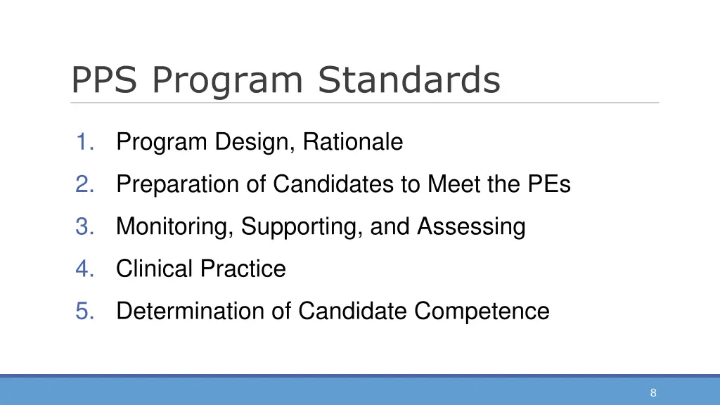 pps program standards