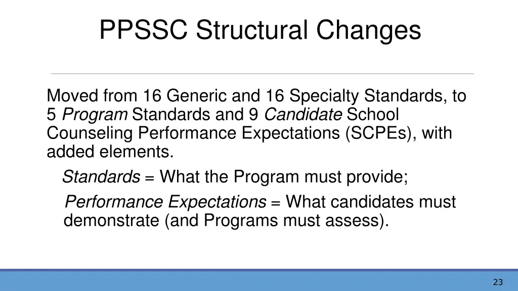 ppssc structural changes