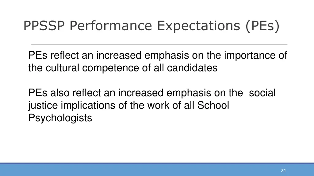 ppssp performance expectations pes 2