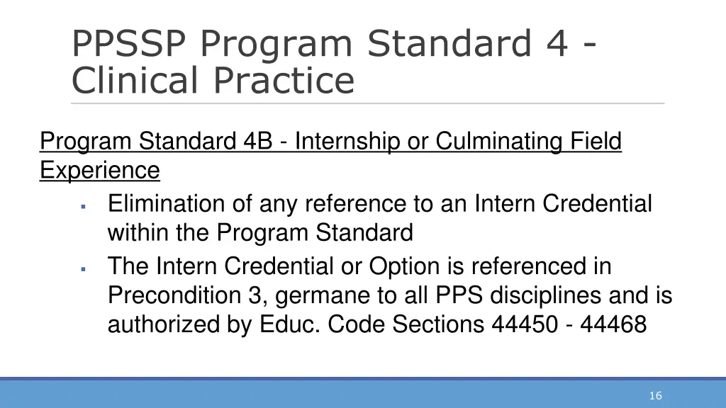 ppssp program standard 4 clinical practice 1