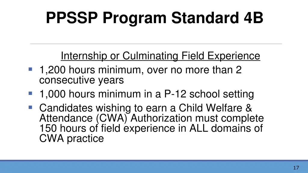 ppssp program standard 4b