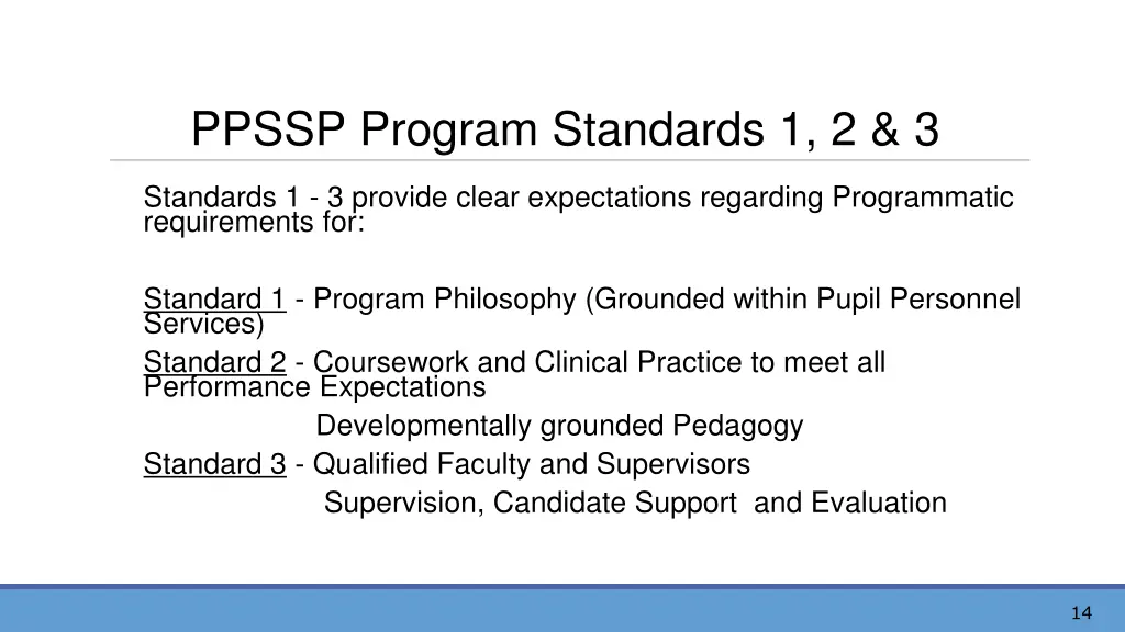 ppssp program standards 1 2 3