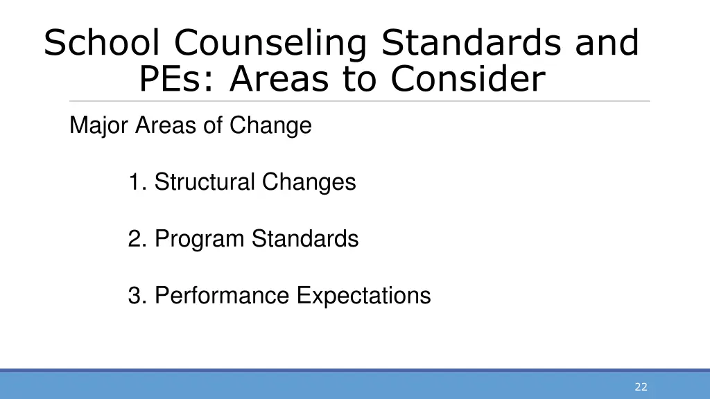 school counseling standards and pes areas