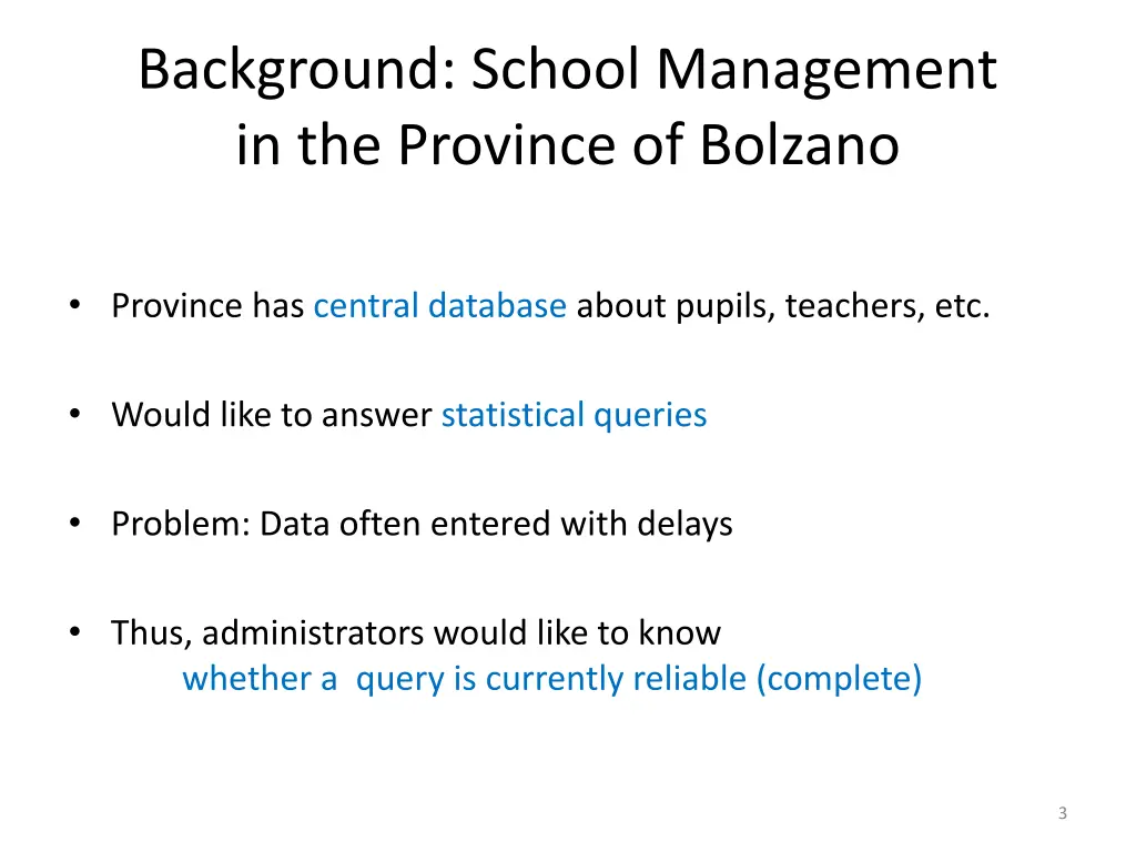 background school management in the province