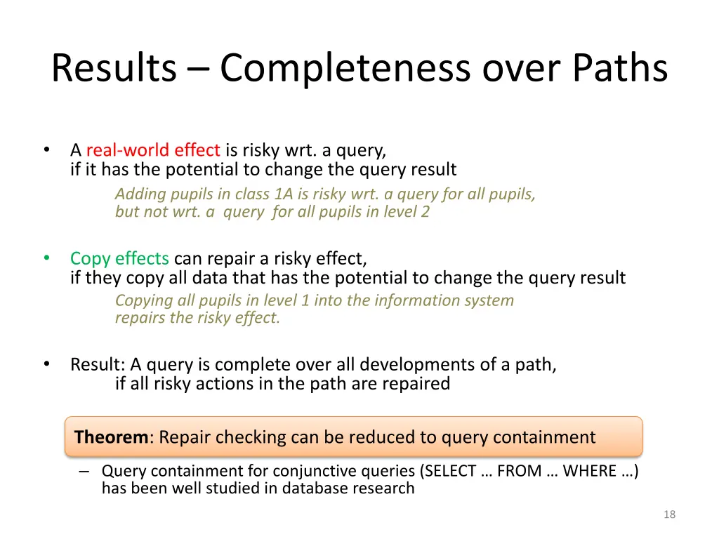 results completeness over paths