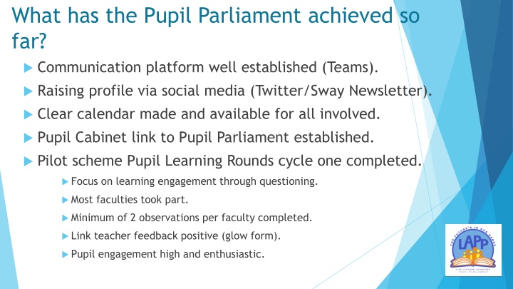 what has the pupil parliament achieved