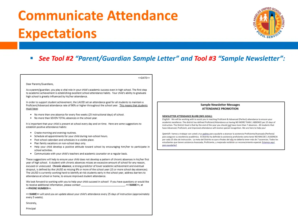 communicate attendance expectations