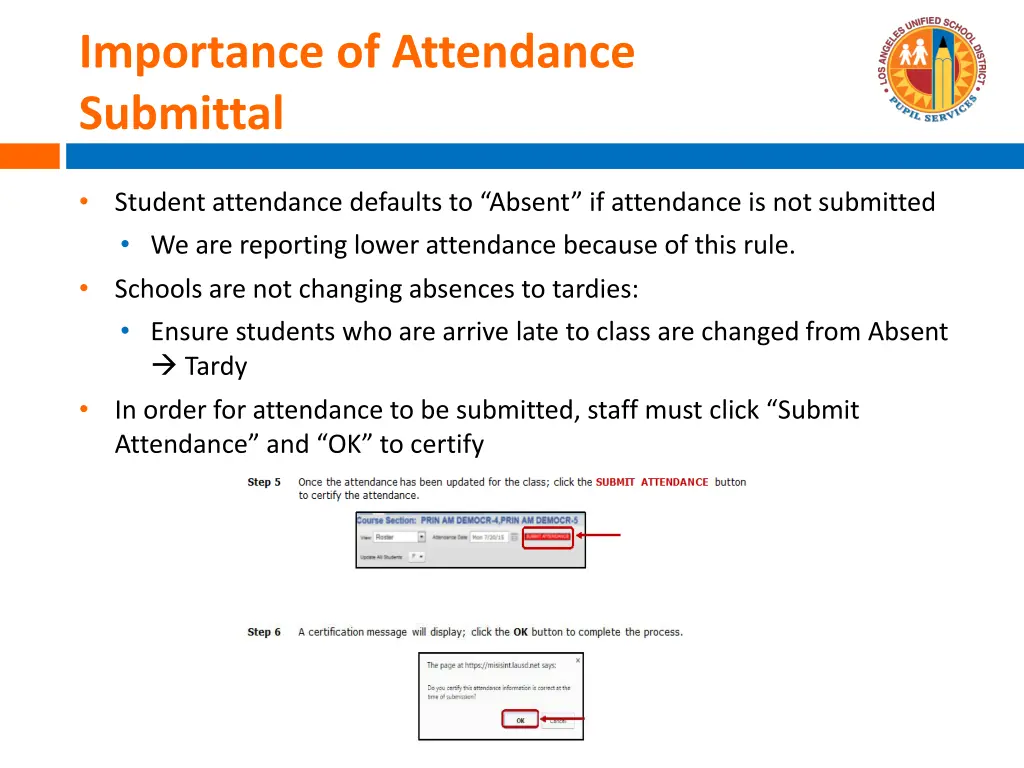 importance of attendance submittal