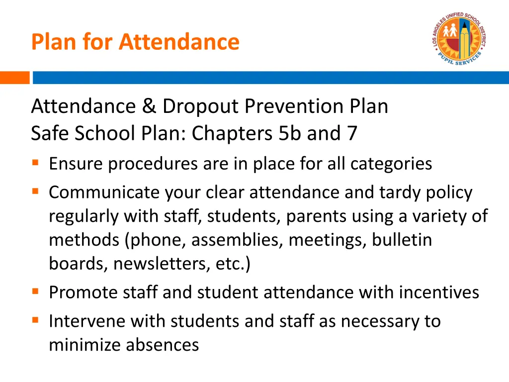 plan for attendance