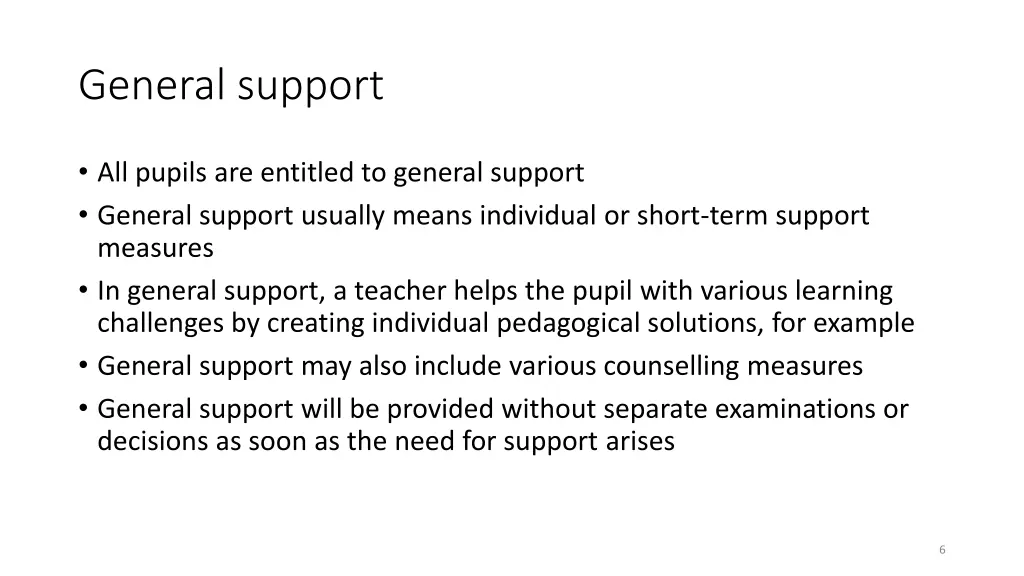 general support