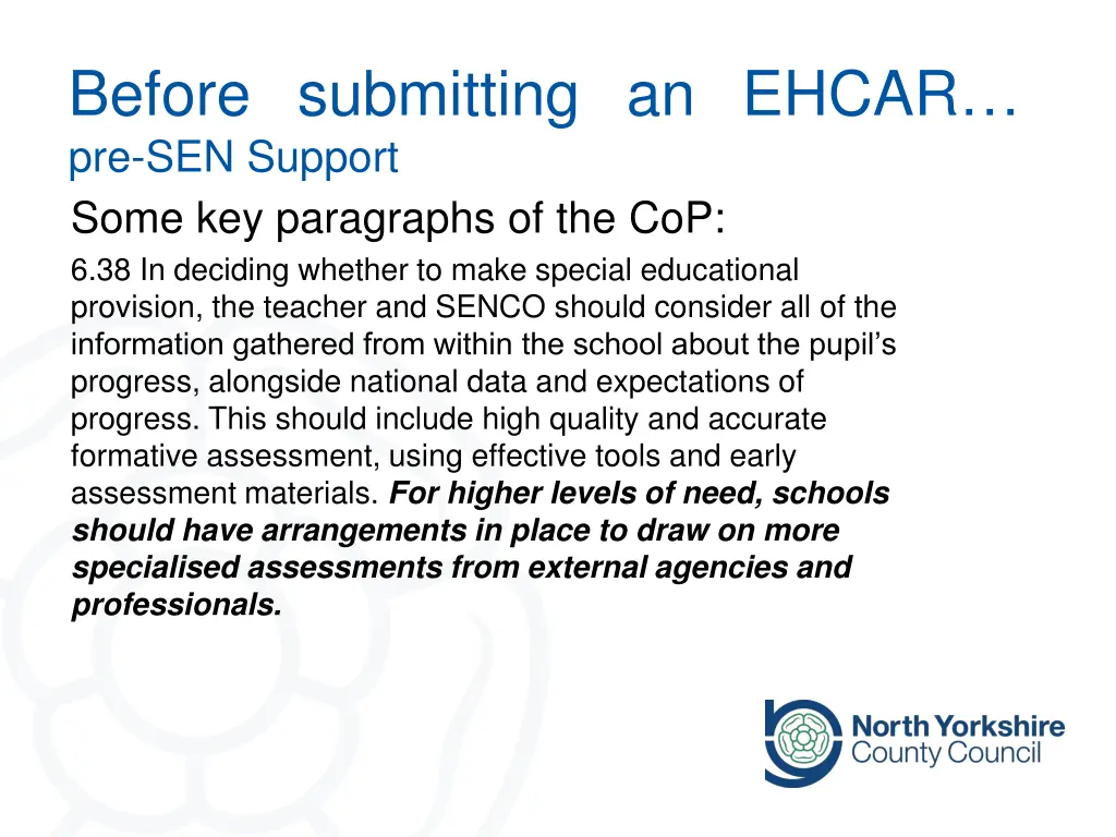 before submitting an ehcar pre sen support some 2