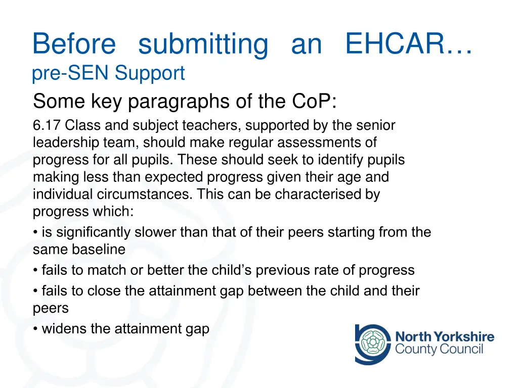 before submitting an ehcar pre sen support some