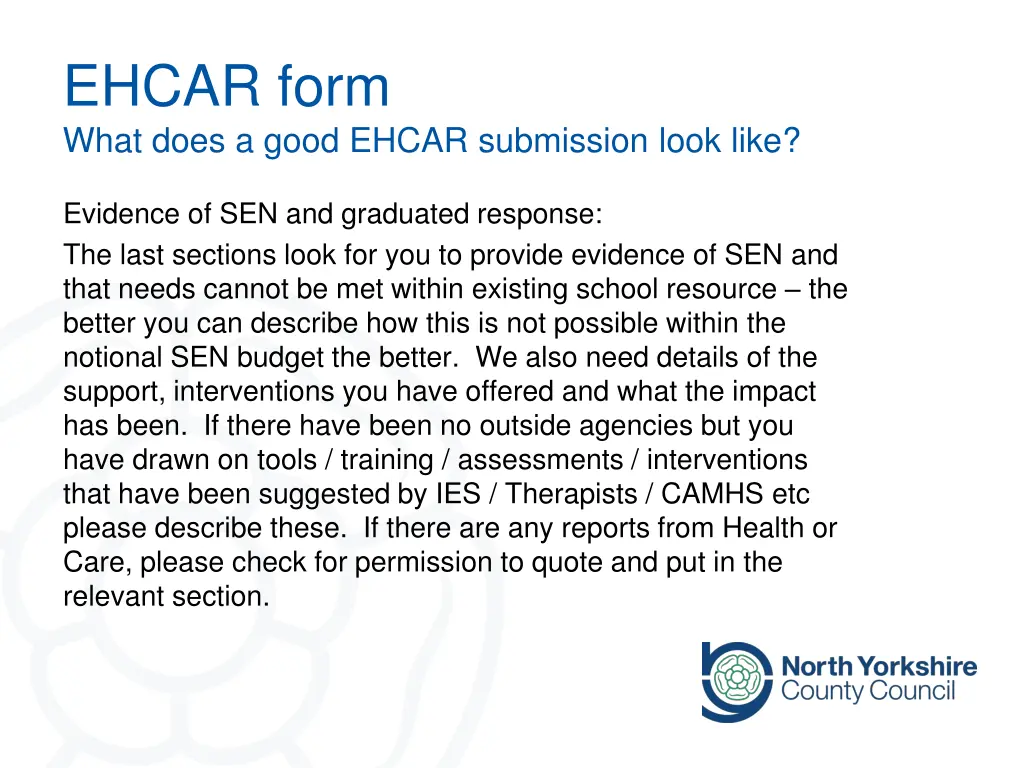 ehcar form what does a good ehcar submission look 3