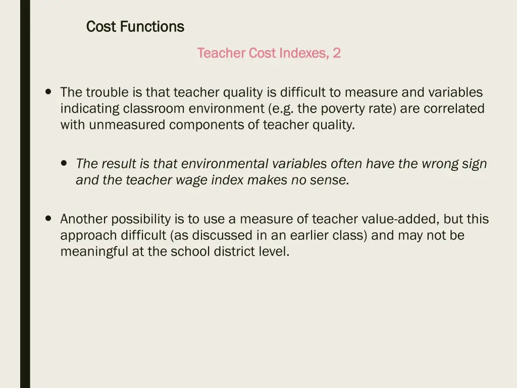 cost functions cost functions 1