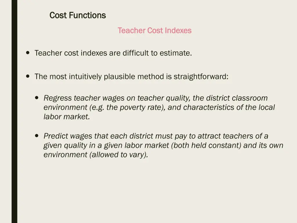 cost functions cost functions