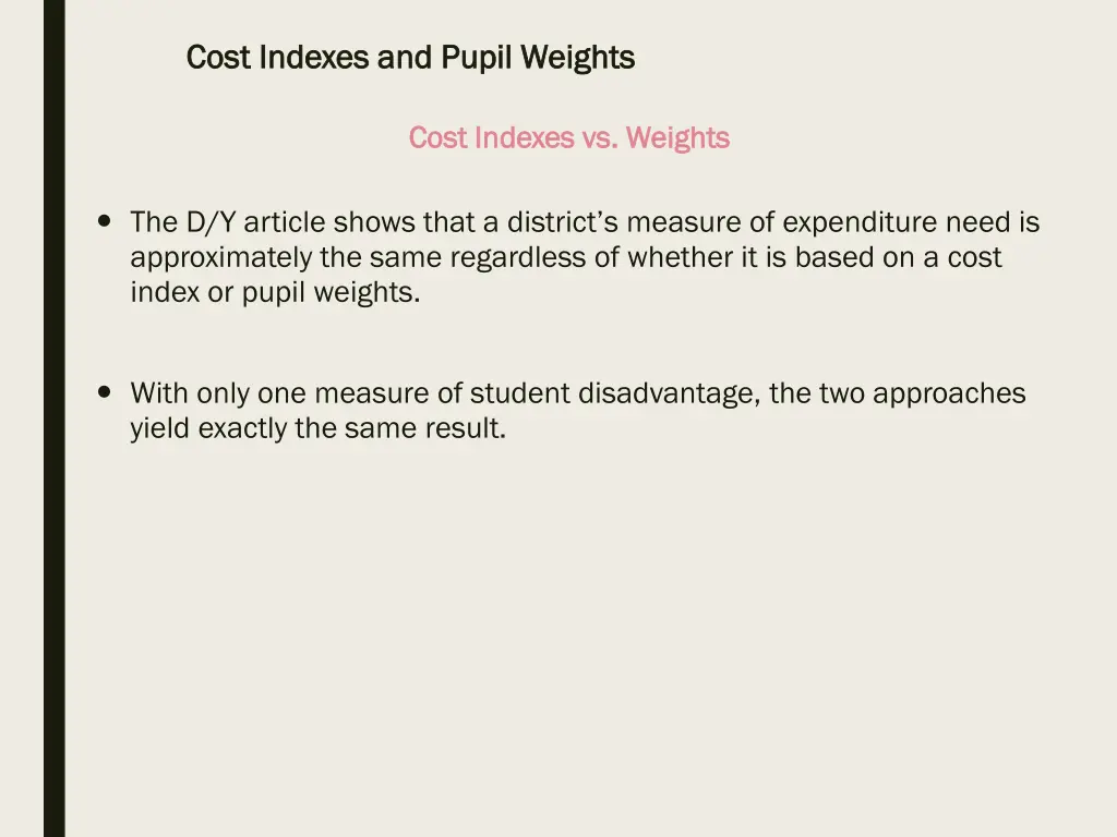 cost indexes and pupil weights cost indexes 14