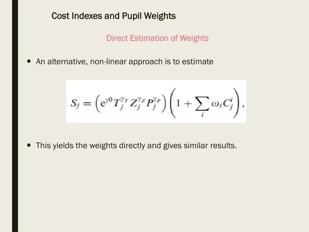 cost indexes and pupil weights cost indexes 15